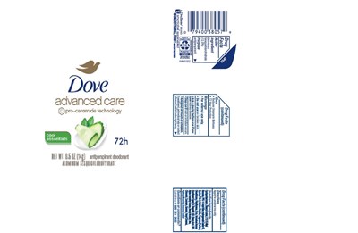Label (Dove Advanced Care Cool Essentials 72h Antiperspirant Deodorant   Label)